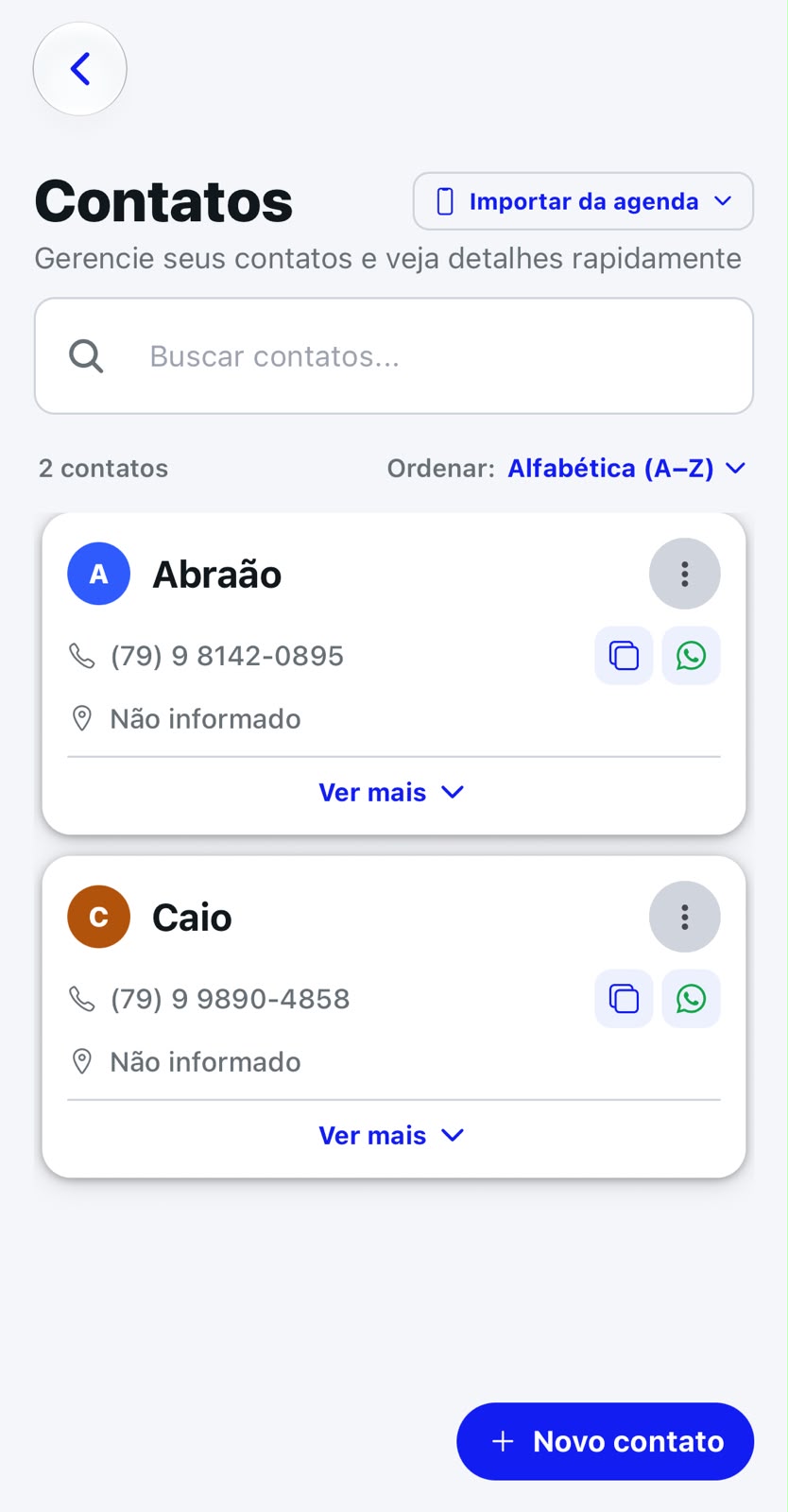 IMPORTAÇÃO E CADASTRO DE CLIENTES