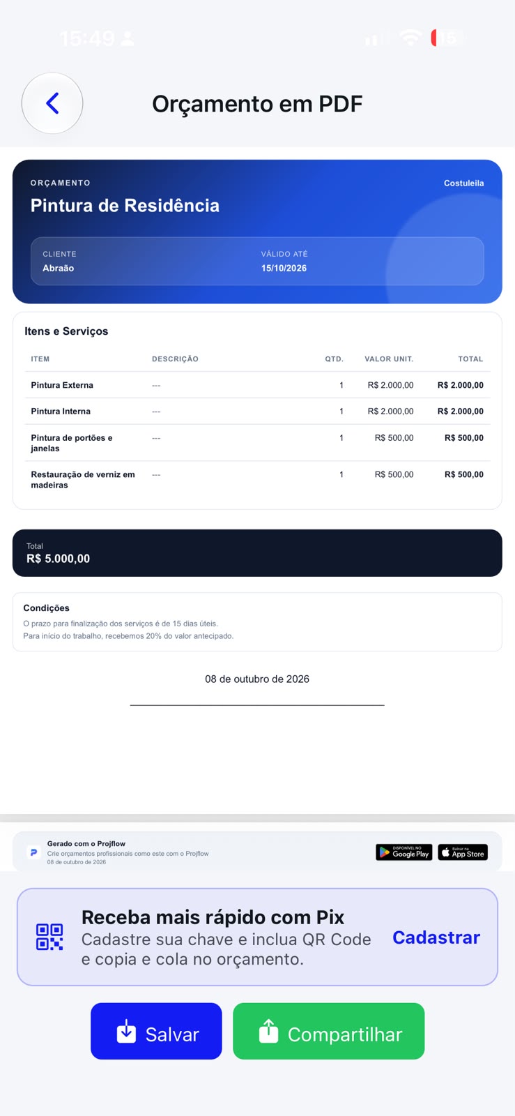 orçamento em pdf