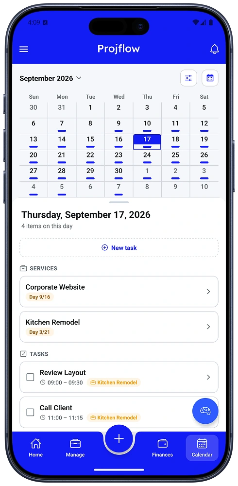 Calendar with every appointment for the month
