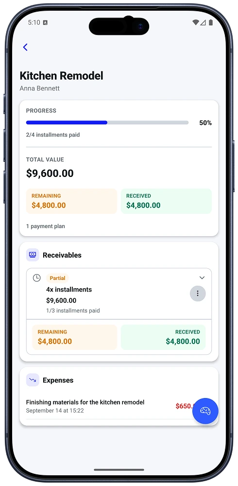 Managing installment payments for a service